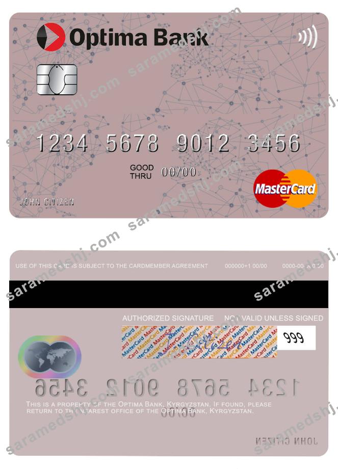 Kyrgyzstan Optima Bank mastercard